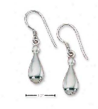 Sterling Silver Small Teardrop French Wire Earrings