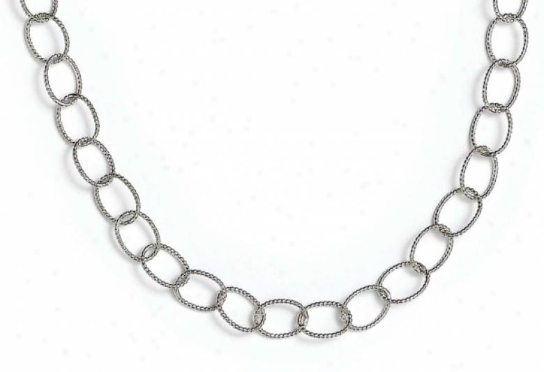 Sterling Silver Small Twist Oval Links 7.5 Inch Bracelet