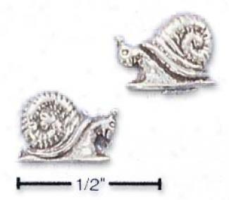 Sterling Silver Snail Post Earrings (left And Right)