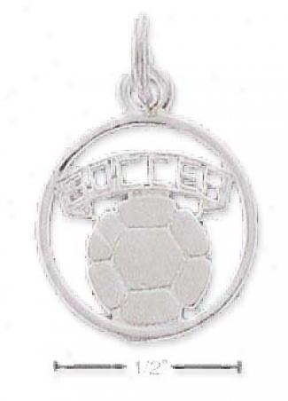 Sterling White Soccer And Ball Charm