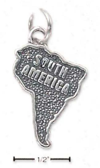 Sterling White South America Map Charm