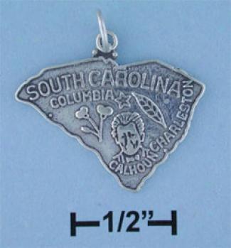 Sterling Silver South Carolina State Charm