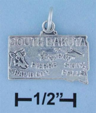 Sterling Silver South Dakota State Charm