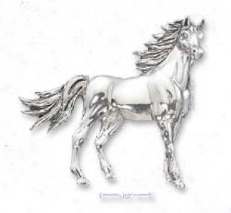 Sterling Silver Standing Stallion Pin