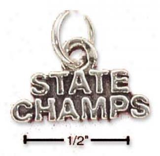Sterling Silver State Champs Charm