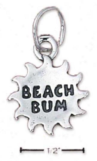 Sterling Silver Sun With Strand Bum Charm