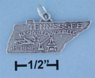 Sterlinv Soft and clear  Tennessee State Charm