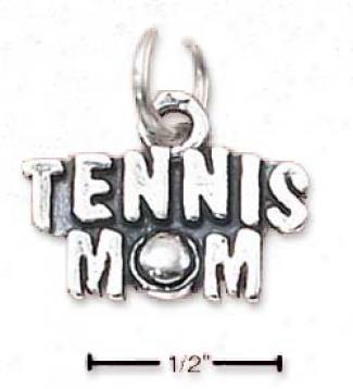 Sterling Silver Tennis Mom With Ball Charm