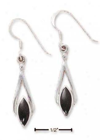 Stedling Silver Thin Marquise Designer Yx Earrings