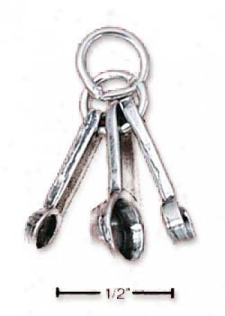 Syerling Silver Three Measuring Spoons Charm