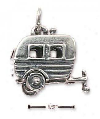 Sterling Silver Trailer And Hitch Charm