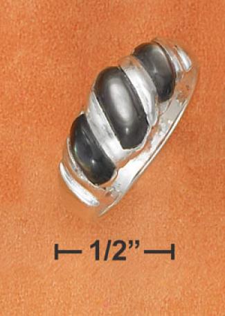 Sterling Silver Triple Gray Case Shrimp Ring