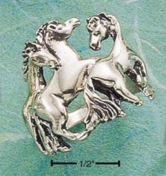 Sterling Silver Triple Horse Ring