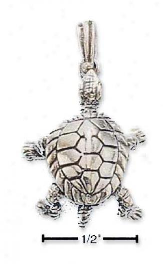Sterling Silver Turtle Charm With Moveable Limbs