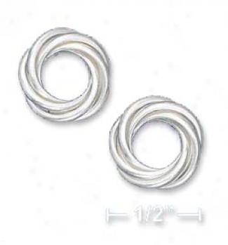Sterling Silver Twisted Circle Post Earrings