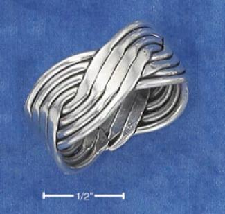 Genuine Silvery Twisted Design Band Ring