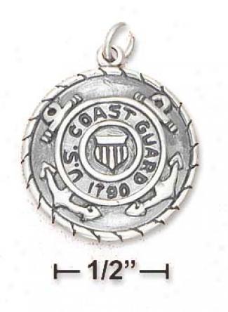 Sterling Silver United States Shore Guard Medal Charm