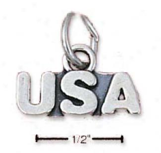 Sterling Silver Usa Charm