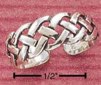 Sterling Silver Weave Design Toe Ring