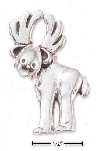 Sterling Silve5 Whimsical Moose Charm