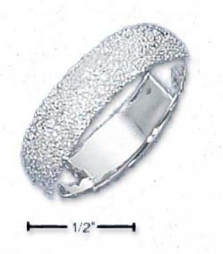 Sterling Silver Womens 5mm Stardust Band Ring