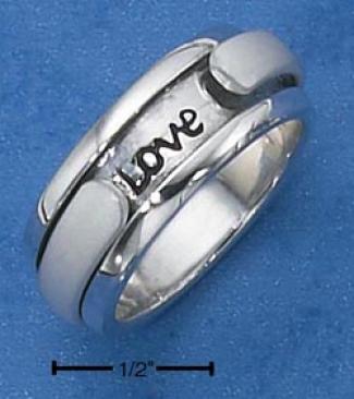 Sterling Silver Womens Live Me And Be My Love Spinn3r Ring