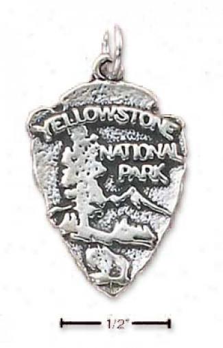 Sterling Silver Yellowstone Nationwl Park Sign Charm