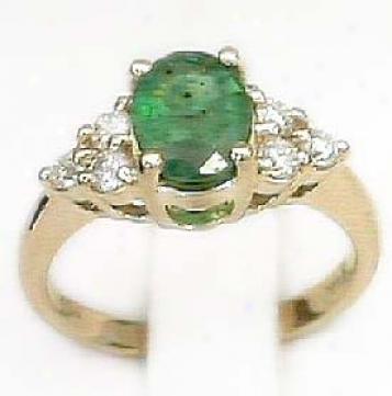 Stunning Genuine Emerald & Diamond Ring