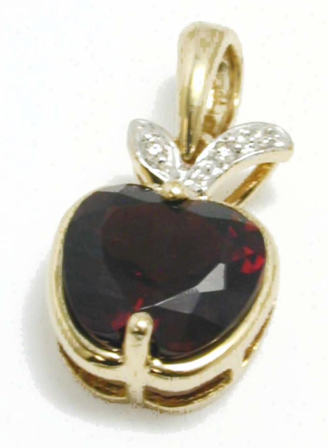 Unusul Garnet & Diamond Apple Pendant