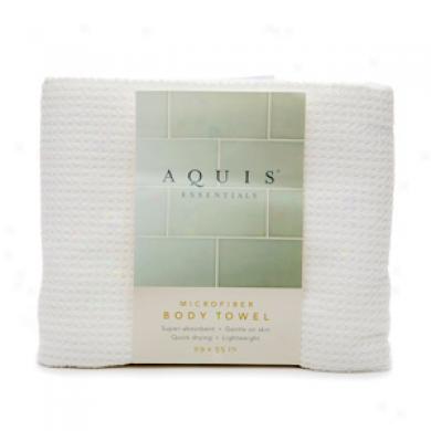 Aquis Microfiber Body Towel, Extar Large, Waffle White