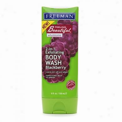 Freeman Feeling Beautiful 2-in-1 Exfoliating Body Wash, Blackberry