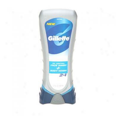 Gillette Oil Control, 2 In 1 Face Wash + Body Wash