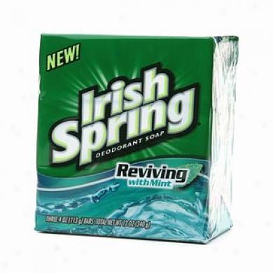Irish Spring Bar Bath Soap, Reviving Mint, 4 Oz