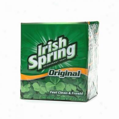 Irish Spring Deodorant Bath Bar, Original, 4 Oz Bars