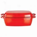 Kinetic Roaster, 4.75qt 2 Im 1rectangular With Cover That Doubles As Grill Pan Red
