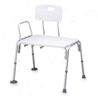 Medline Transfer Bench With Back And Push Buttons