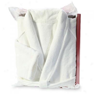 Aquis Essentials One Size Terry Robe, White In Red Gift Box