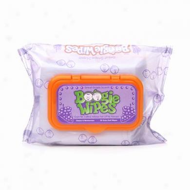 Boogie Wips Gentle Saline Wipes For Little Noses, Great Grape Scent