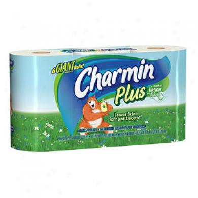 Charmin Bathroom Texture Plus Lotion With Aloe, Giant Roll, 341 1-ply Sheets