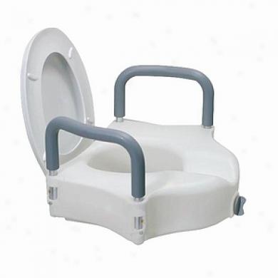 Drive Medical 2 In 1 Locking Elevated Toilet Seat, White