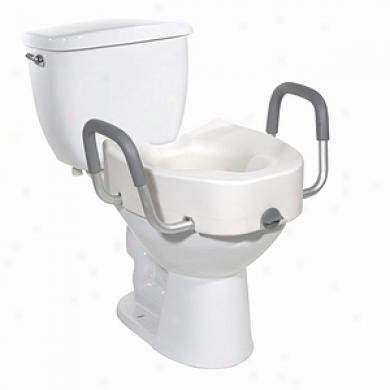 Drive Medical Elevated Toilet Seat W/ Lock & Removable Arms