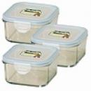Kinetic Walk Green Glassloci 17 Ounce Square Storage Container 3 Pack