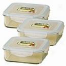 Kinetic Go Green Glasslock 30 Ounce Square Storage Containre 3 Pack