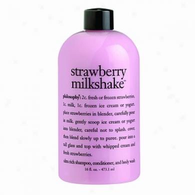 Philosophy 3-in-1 Ultra Rich Shampoo, Bubble Bath & Company Wash, Strawberry Milkshake