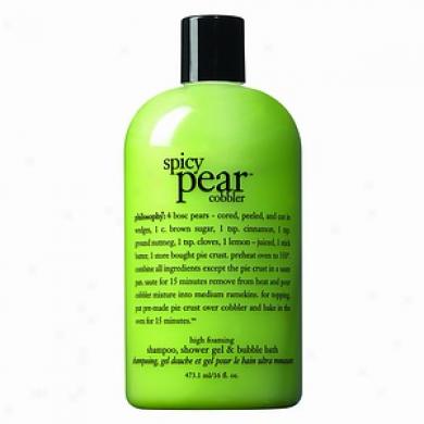 Phhilosophy 3-in-1 Ultra Rich Shampoo, Shower Gel & Bubble Bath, Spicy Pear