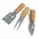 Sagaform Set Of Three Stainless Harden Cheese Knives With Oak Handles