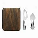 Sagaform Walnut Cheeseboard Wiyh Two Stainless Steel Cheese Knives